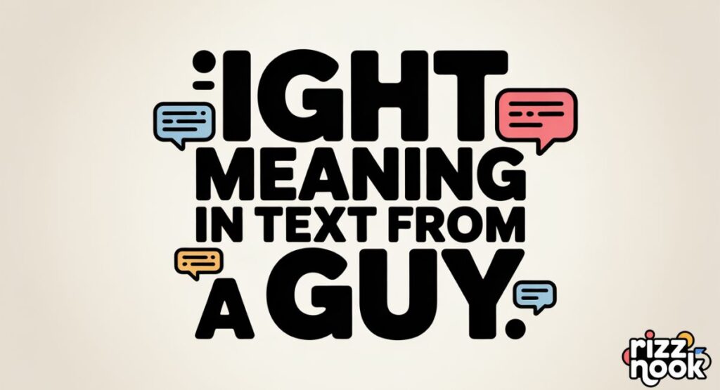 Ight Meaning In Text From a Guy